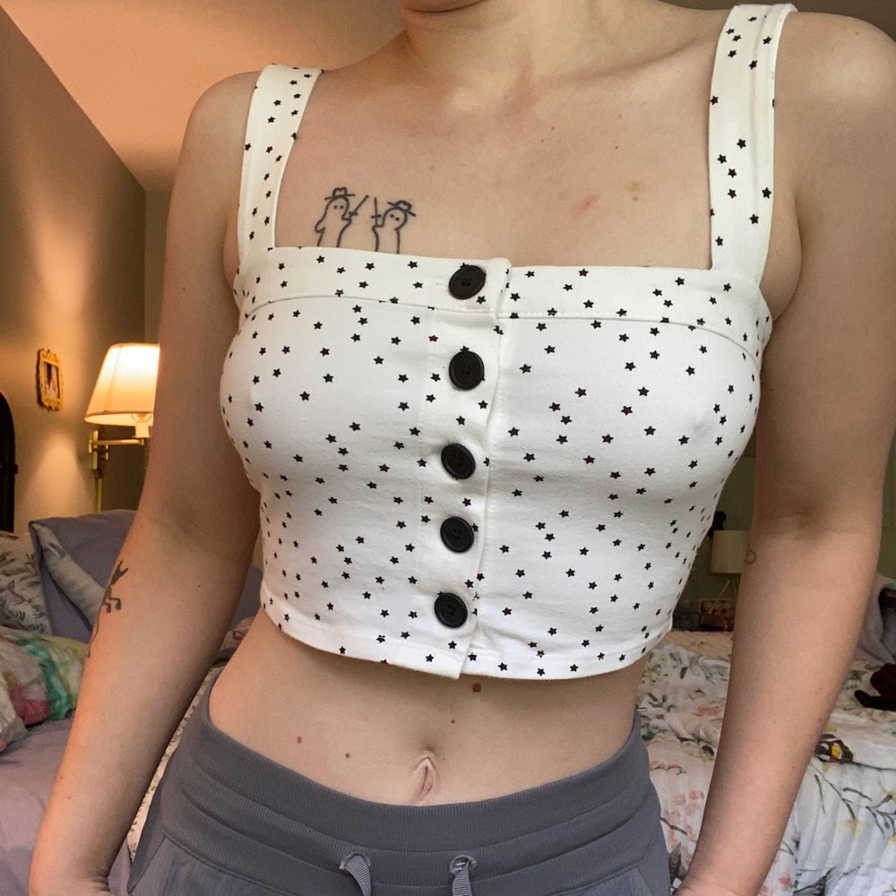 Forever21 star cropped tank top